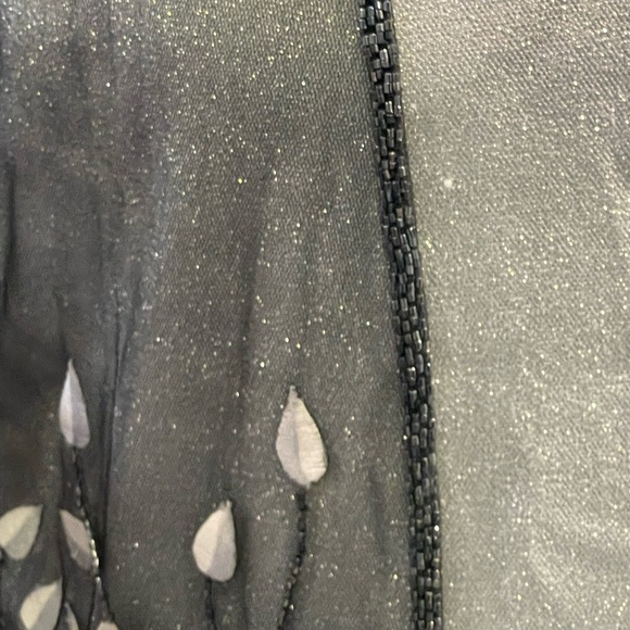 2pc Size Me Up 1X silver sparkle sheath dress and sheer black jacket embroidered - Picture 9 of 14